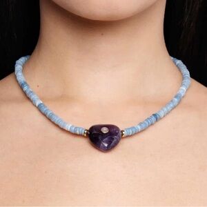 Mayamar luxurious Opal Heart beaded necklace